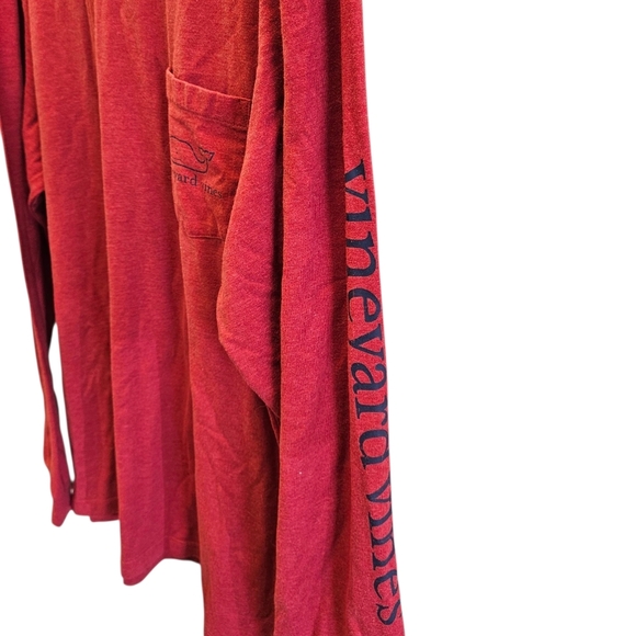 Vineyard Vines Mens Long Sleeve Whale Graphic Red Tshirt - Picture 3 of 7